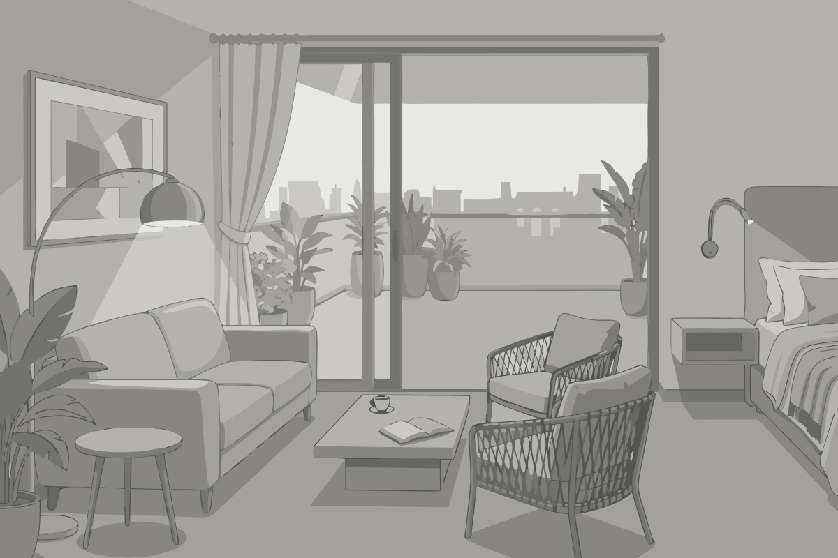 Suite de 2 dormitorios con vistas al jardín